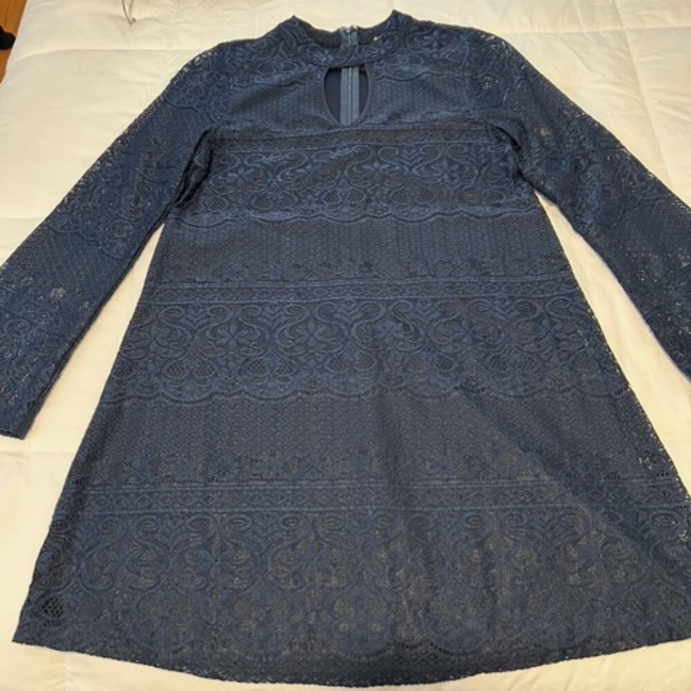 Navy Lace Shift Dress
